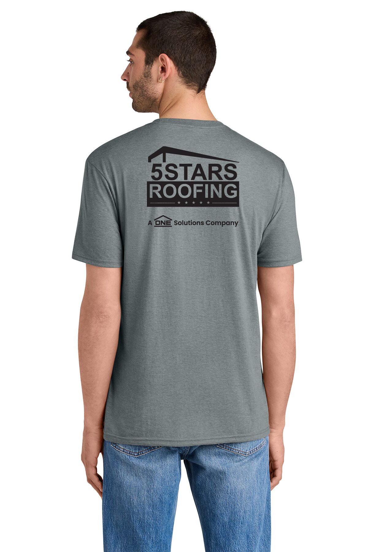DM130 District® Perfect Tri® Tee Heathered Grey - Image 2